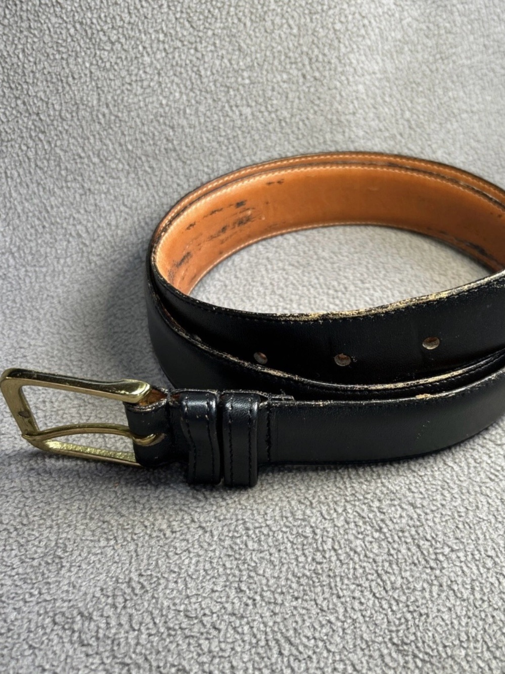 Coach Black Belt Burnished Cowhide Leather Unisex Style #5801 Brass Buckle 36”